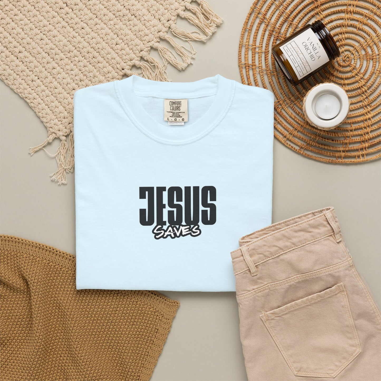Jesus Saves T-Shirt — Minimal Christian Faith Graphic Tee