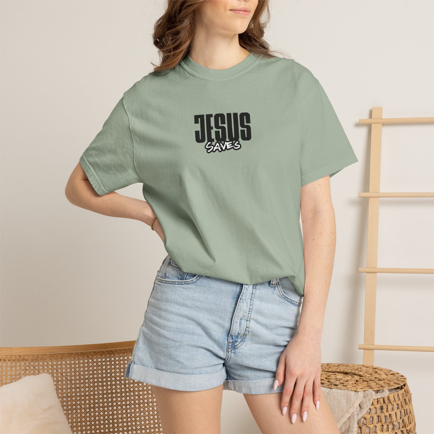 Jesus Saves T-Shirt — Minimal Christian Faith Graphic Tee