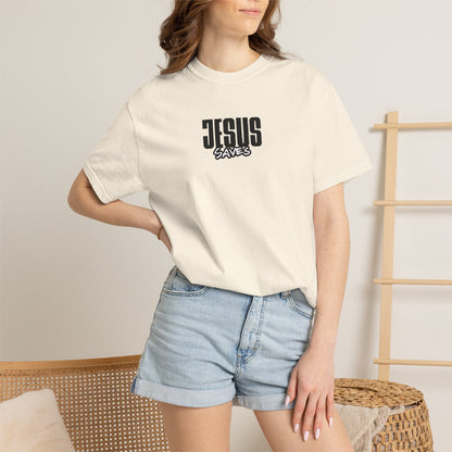 Jesus Saves T-Shirt — Minimal Christian Faith Graphic Tee