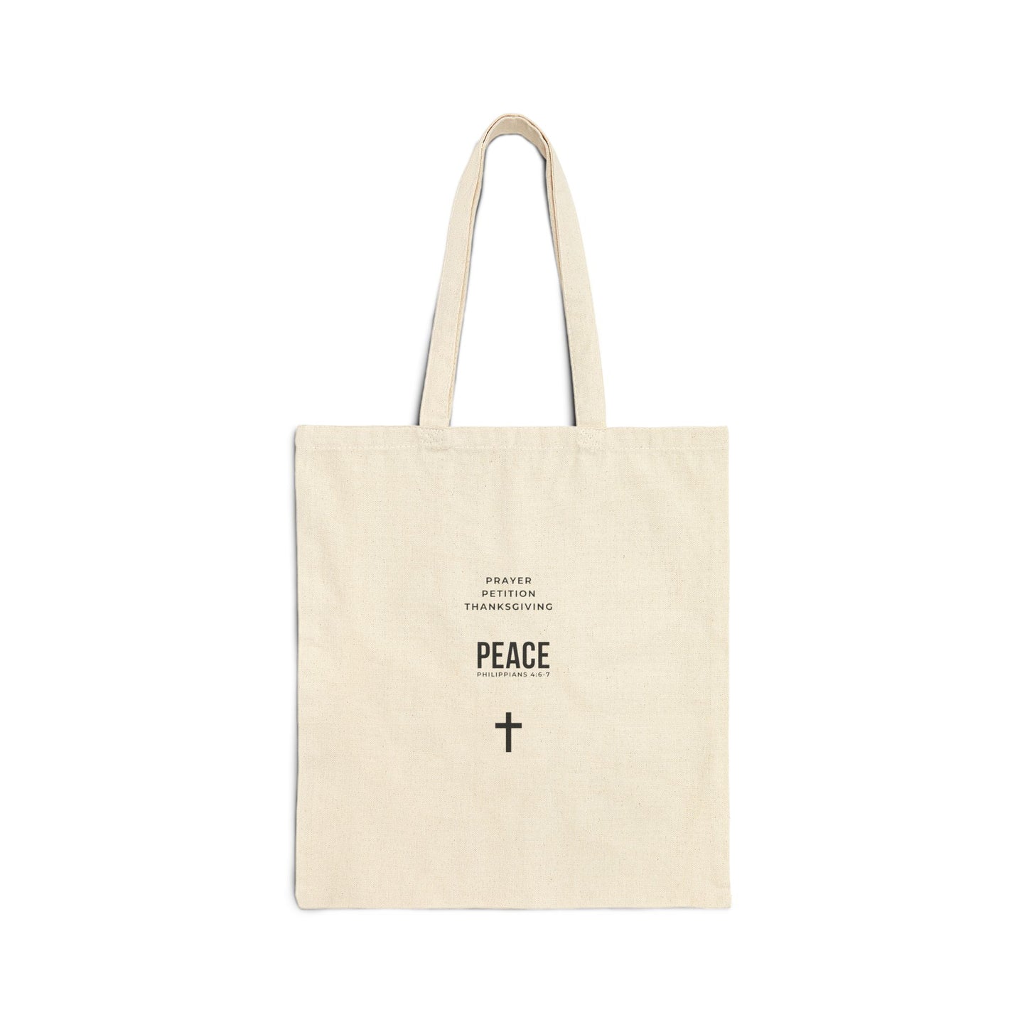 3 Steps to Peace Christian Canvas Tote Bag — Faith-Inspired Cotton Carryall