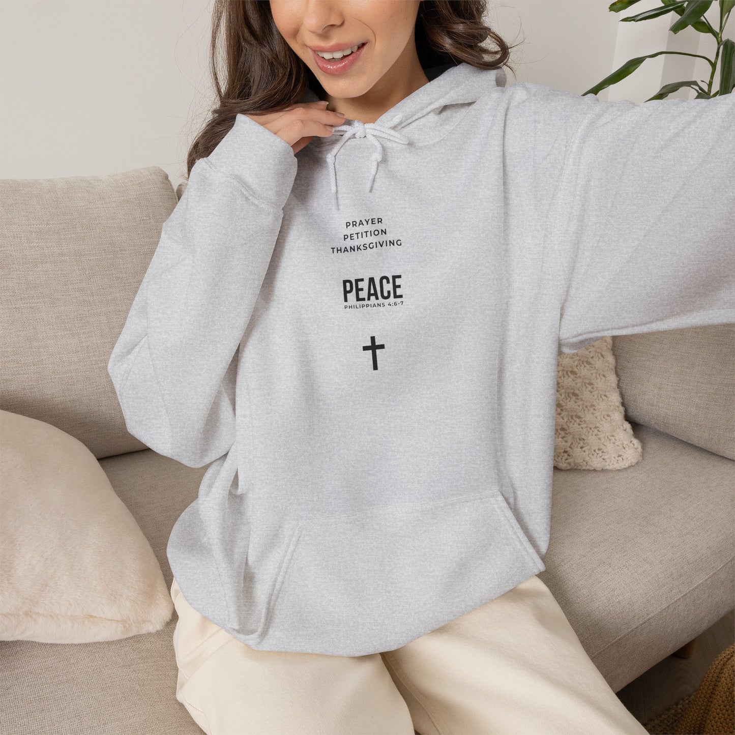 Minimal 3 Steps to Peace with Hoodie — Christian Faith Sweatshirt