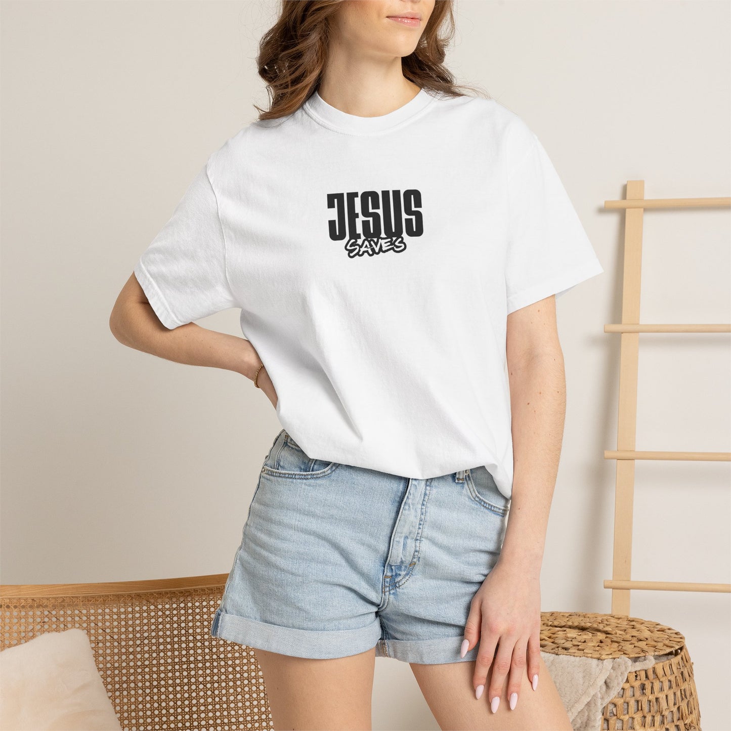Jesus Saves T-Shirt — Minimal Christian Faith Graphic Tee