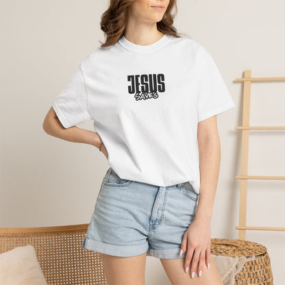 Jesus Saves T-Shirt — Minimal Christian Faith Graphic Tee