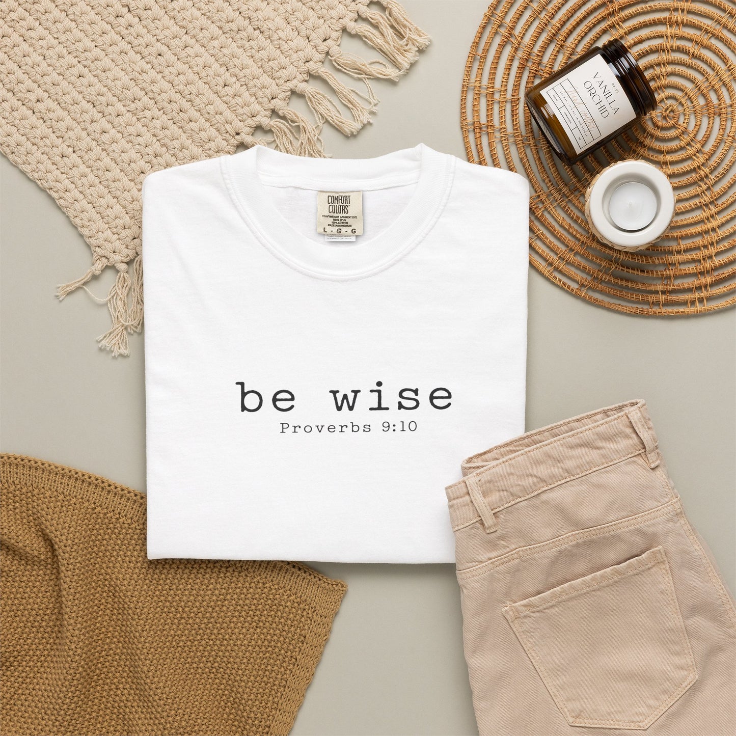 Be Wise T-Shirt — Minimalist Christian Tee (Proverbs 9:10)