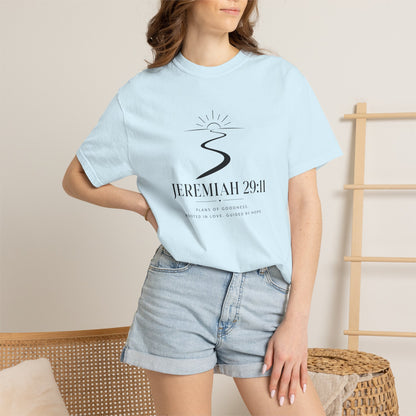 T-Shirt — Jeremiah 29:11 Faith Graphic Tee (Hopeful Path Scripture Design)