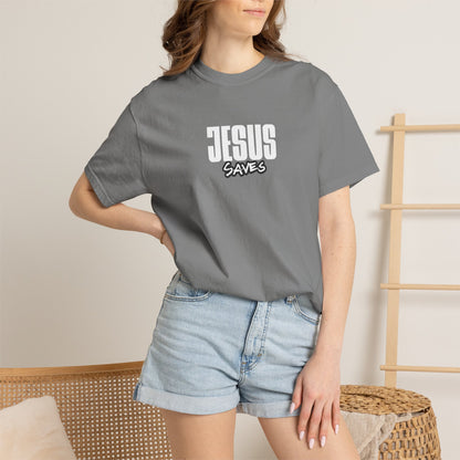 Jesus Saves Garment-Dyed T-Shirt — Faith-Based Christian Tee
