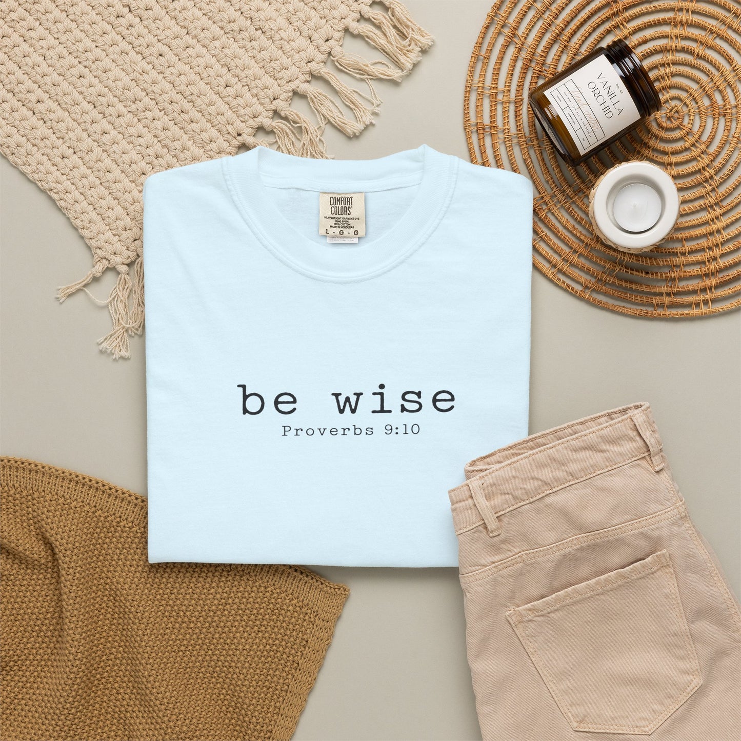 Be Wise T-Shirt — Minimalist Christian Tee (Proverbs 9:10)