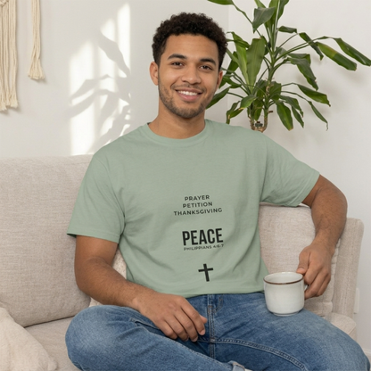 3 Steps to Peace Cross T-Shirt — Minimal Christian Text Tee