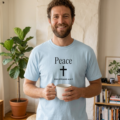 Peace Cross T-Shirt — Comfort Colors® Christian Faith Tee (Philippians 4:7)