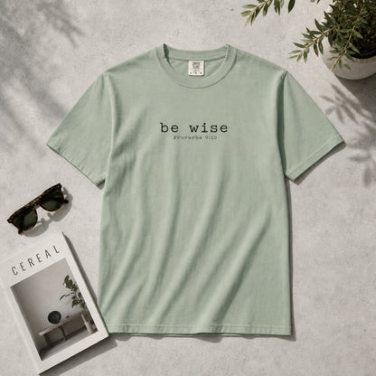 Be Wise T-Shirt — Minimalist Christian Tee (Proverbs 9:10)