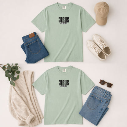 Jesus Saves T-Shirt — Minimal Christian Faith Graphic Tee