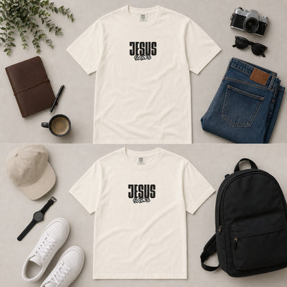 Jesus Saves T-Shirt — Minimal Christian Faith Graphic Tee