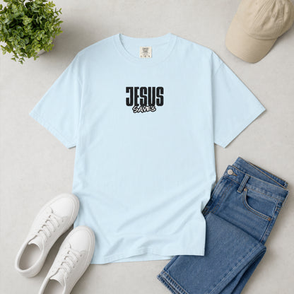 Jesus Saves T-Shirt — Minimal Christian Faith Graphic Tee