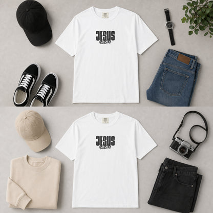 Jesus Saves T-Shirt — Minimal Christian Faith Graphic Tee
