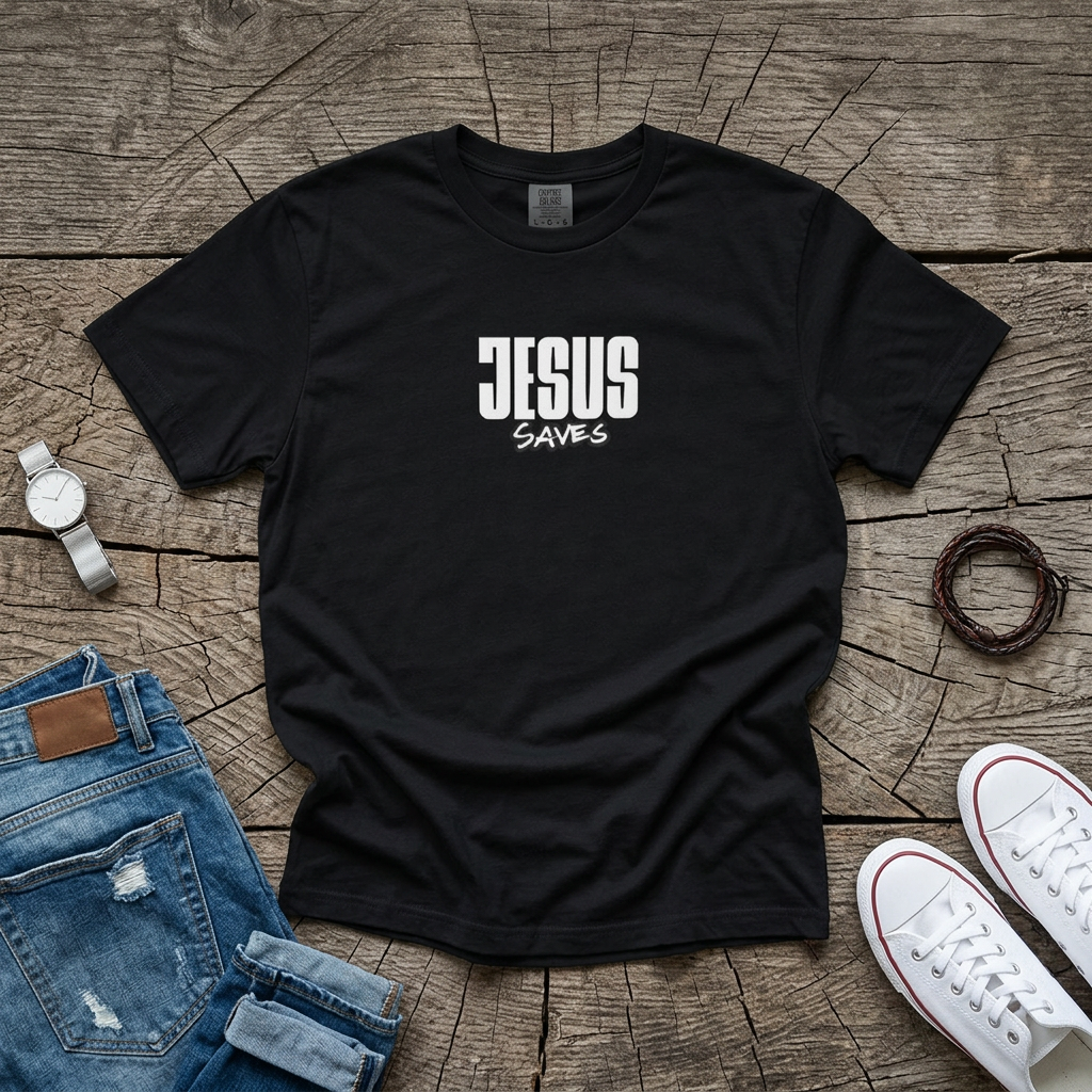 Jesus Saves Garment-Dyed T-Shirt — Faith-Based Christian Tee