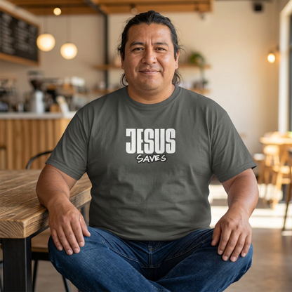 Jesus Saves Garment-Dyed T-Shirt — Faith-Based Christian Tee