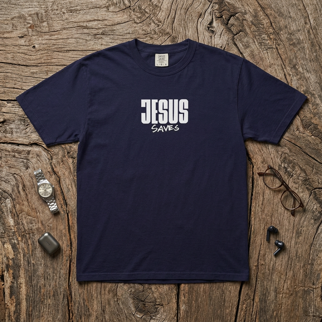 Jesus Saves Garment-Dyed T-Shirt — Faith-Based Christian Tee