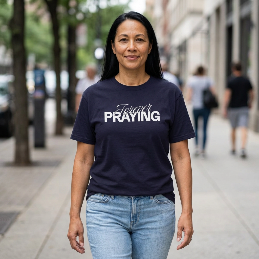 Forever Praying Tee — Inspirational Christian Faith T-Shirt