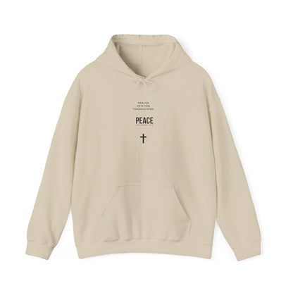 Minimal 3 Steps to Peace with Hoodie — Christian Faith Sweatshirt