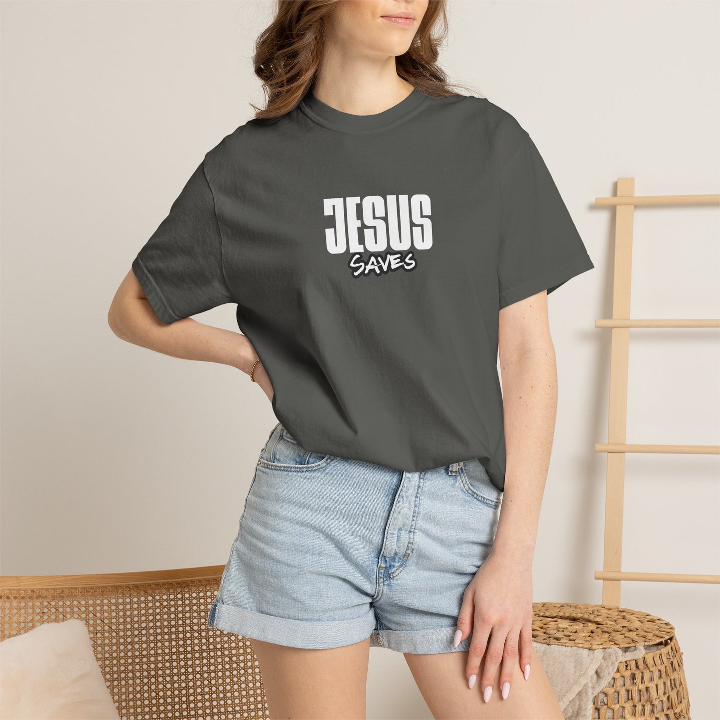 Jesus Saves Garment-Dyed T-Shirt — Faith-Based Christian Tee