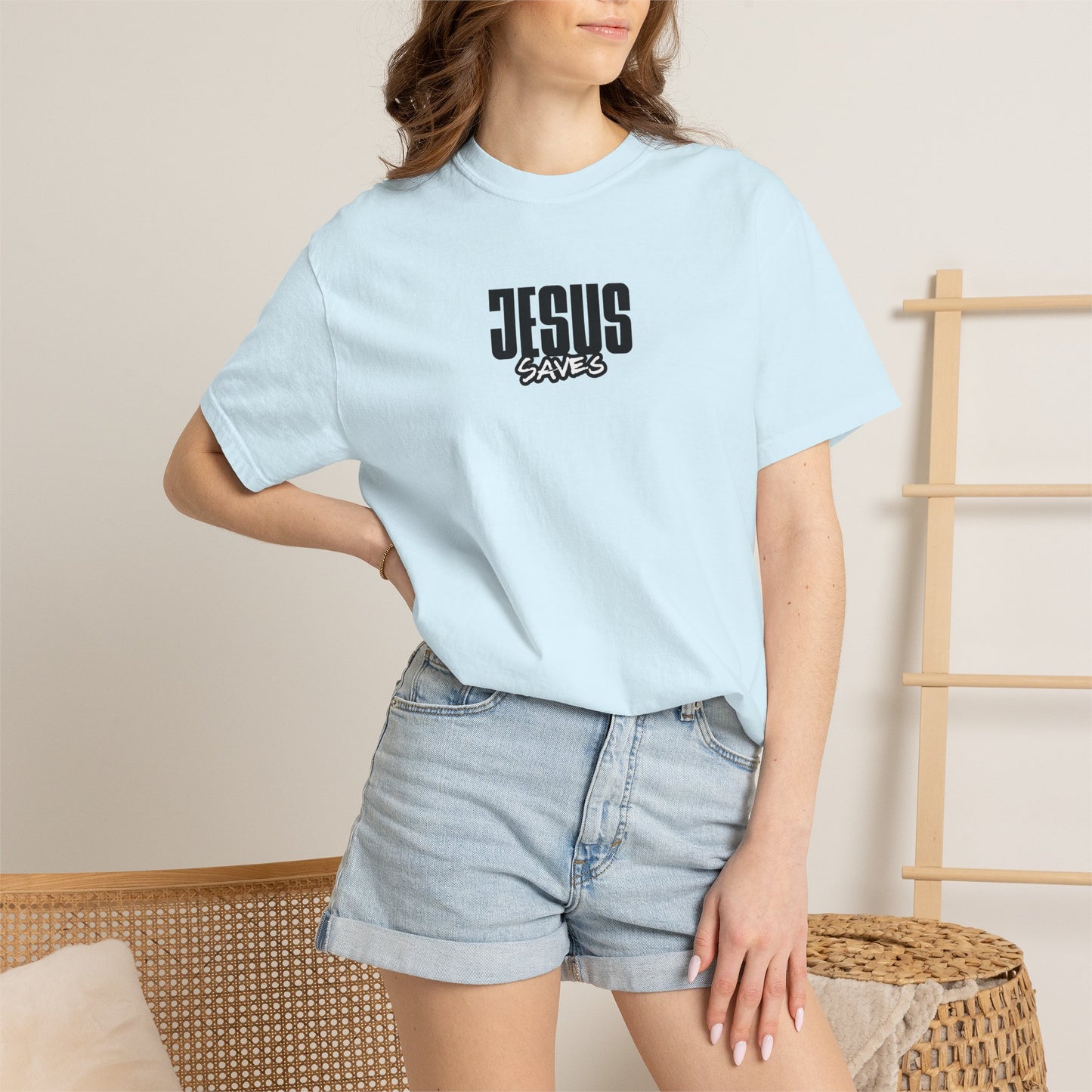 Jesus Saves T-Shirt — Minimal Christian Faith Graphic Tee