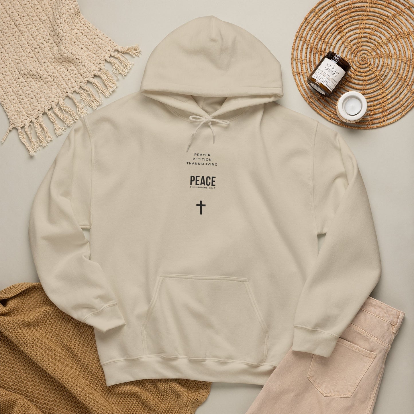 Minimal 3 Steps to Peace with Hoodie — Christian Faith Sweatshirt