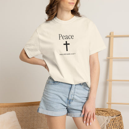 Peace Cross T-Shirt — Comfort Colors® Christian Faith Tee (Philippians 4:7)