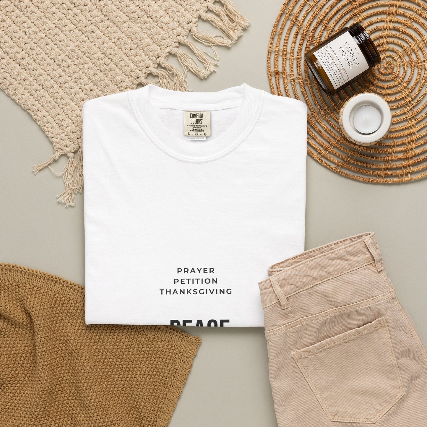 3 Steps to Peace Cross T-Shirt — Minimal Christian Text Tee