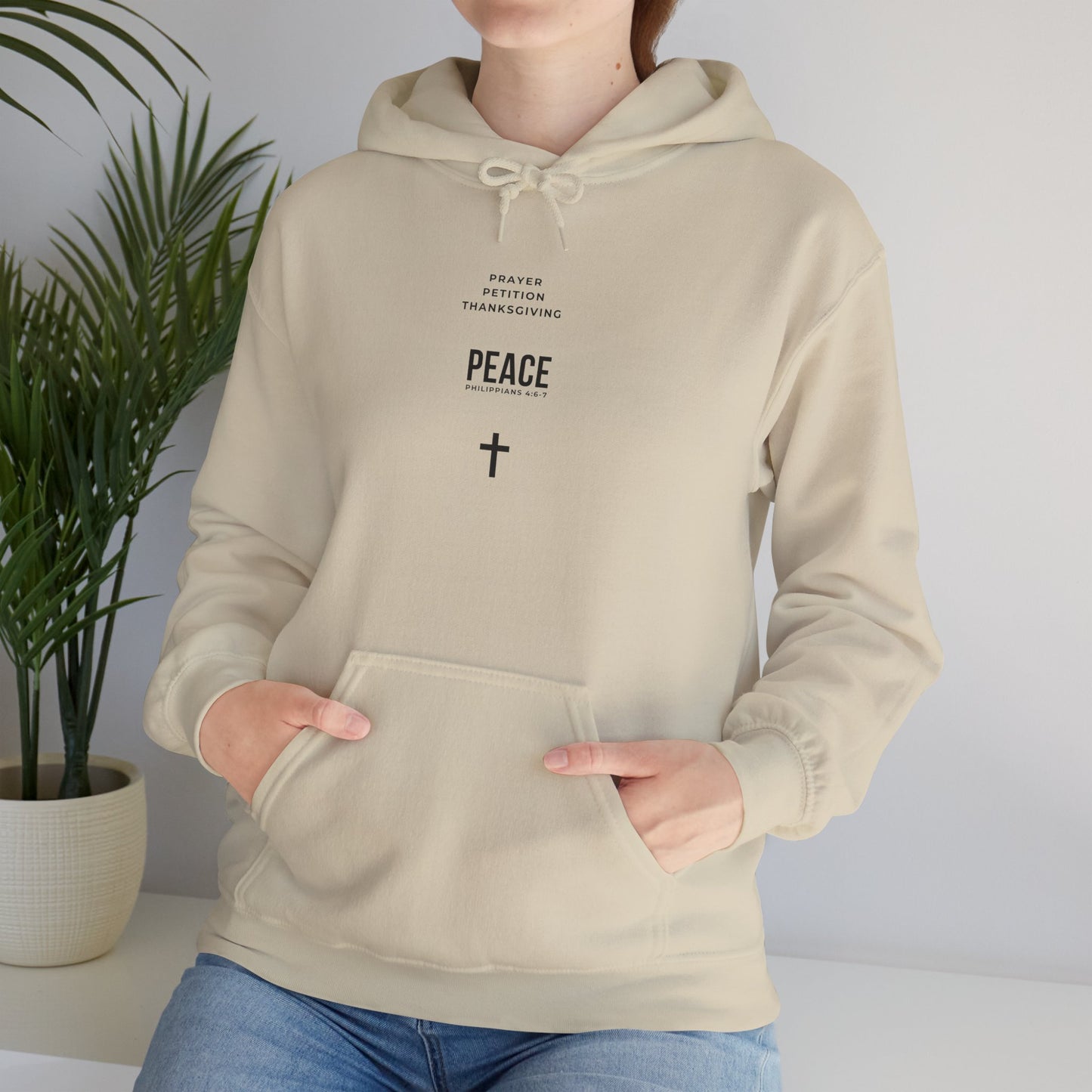 Minimal 3 Steps to Peace with Hoodie — Christian Faith Sweatshirt