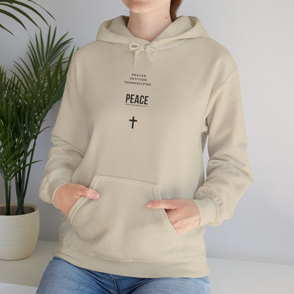 Minimal 3 Steps to Peace with Hoodie — Christian Faith Sweatshirt