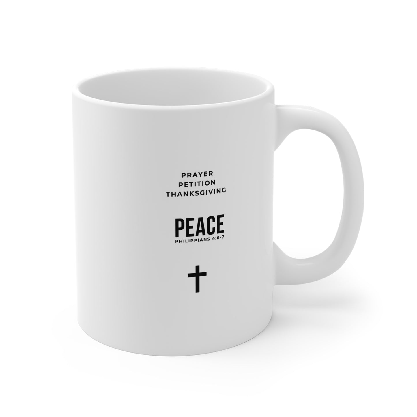 3 Steps to Peace Coffee Mug — Christian Faith Coffee Cup (Prayer • Petition • Thanksgiving)