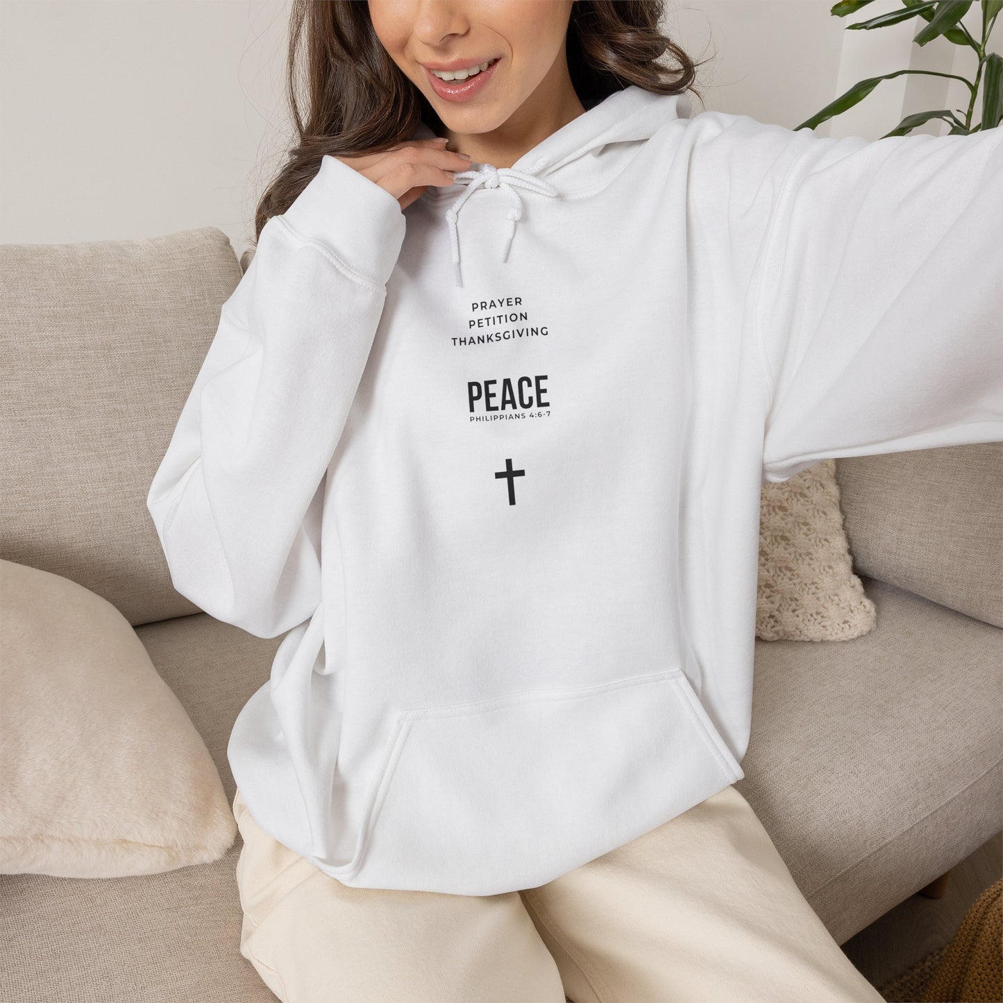 Minimal 3 Steps to Peace with Hoodie — Christian Faith Sweatshirt