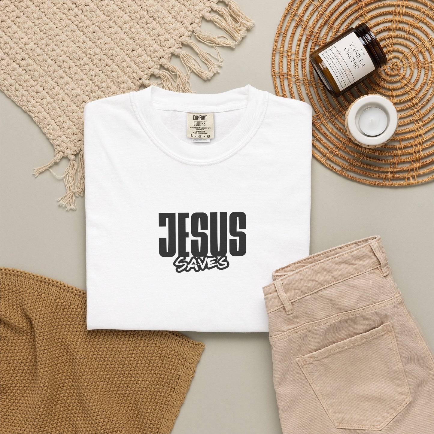 Jesus Saves T-Shirt — Minimal Christian Faith Graphic Tee