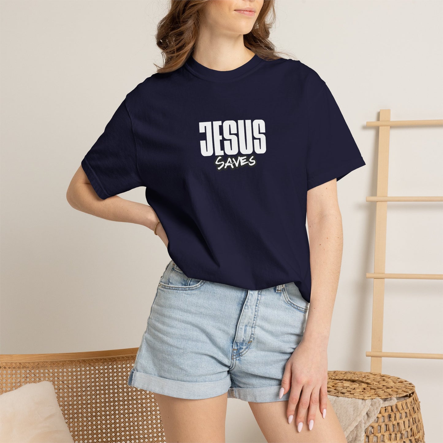 Jesus Saves Garment-Dyed T-Shirt — Faith-Based Christian Tee