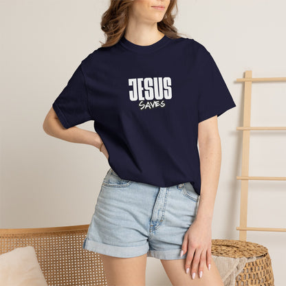 Jesus Saves Garment-Dyed T-Shirt — Faith-Based Christian Tee
