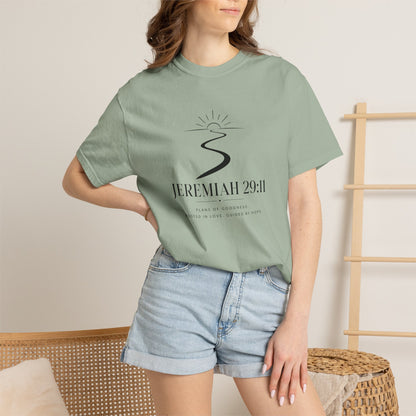 T-Shirt — Jeremiah 29:11 Faith Graphic Tee (Hopeful Path Scripture Design)
