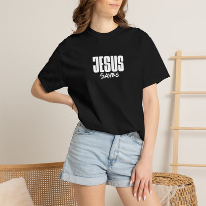 Jesus Saves Garment-Dyed T-Shirt — Faith-Based Christian Tee